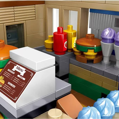 Hamburger Food Truck Building Block Set