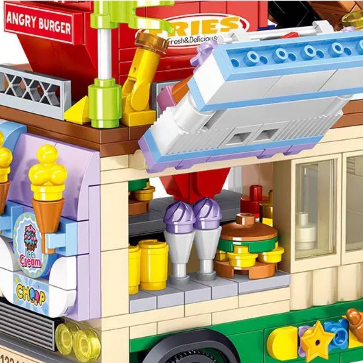 Hamburger Food Truck Building Block Set