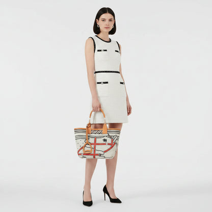Women's Elegant Canvas Tote Bag - Swift Beige