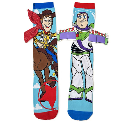 Woody & Buzz Knee-High Mismatched 3D Crazy Socks