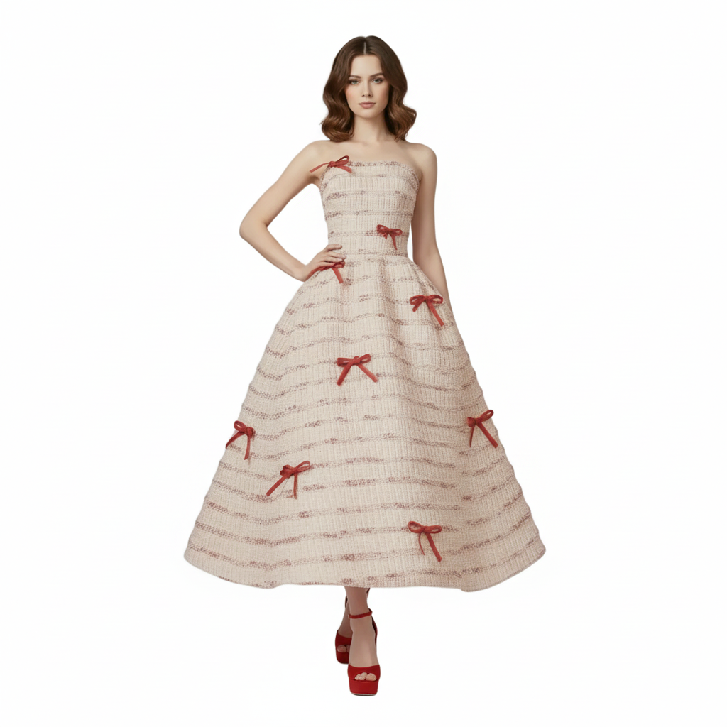Chantel Bow Bandeau Casual Dress