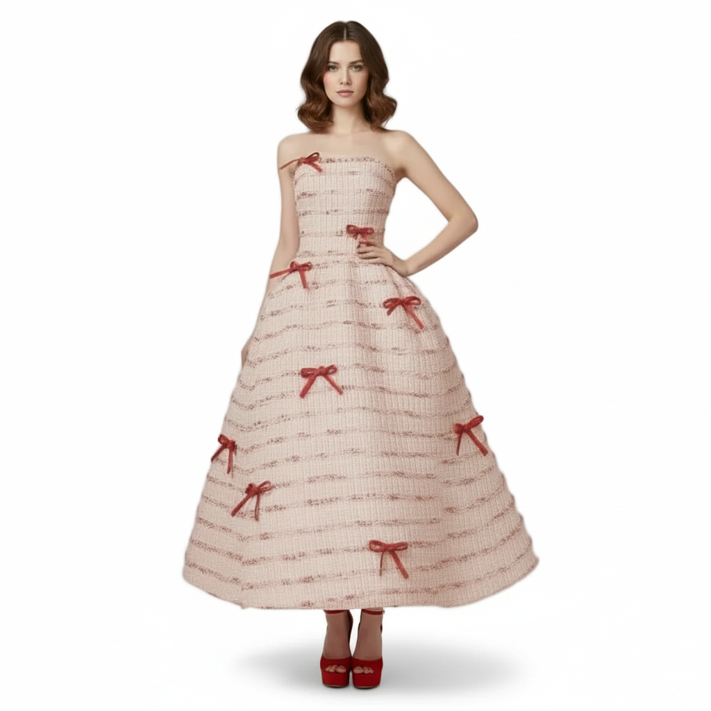 Chantel Bow Bandeau Casual Dress