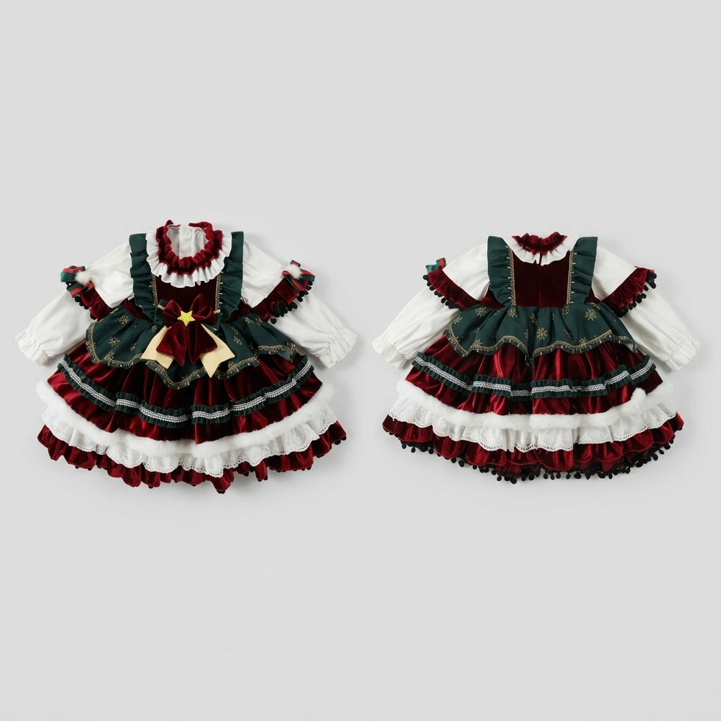 Deluxe Girls Christmas Lolita Princess Dress