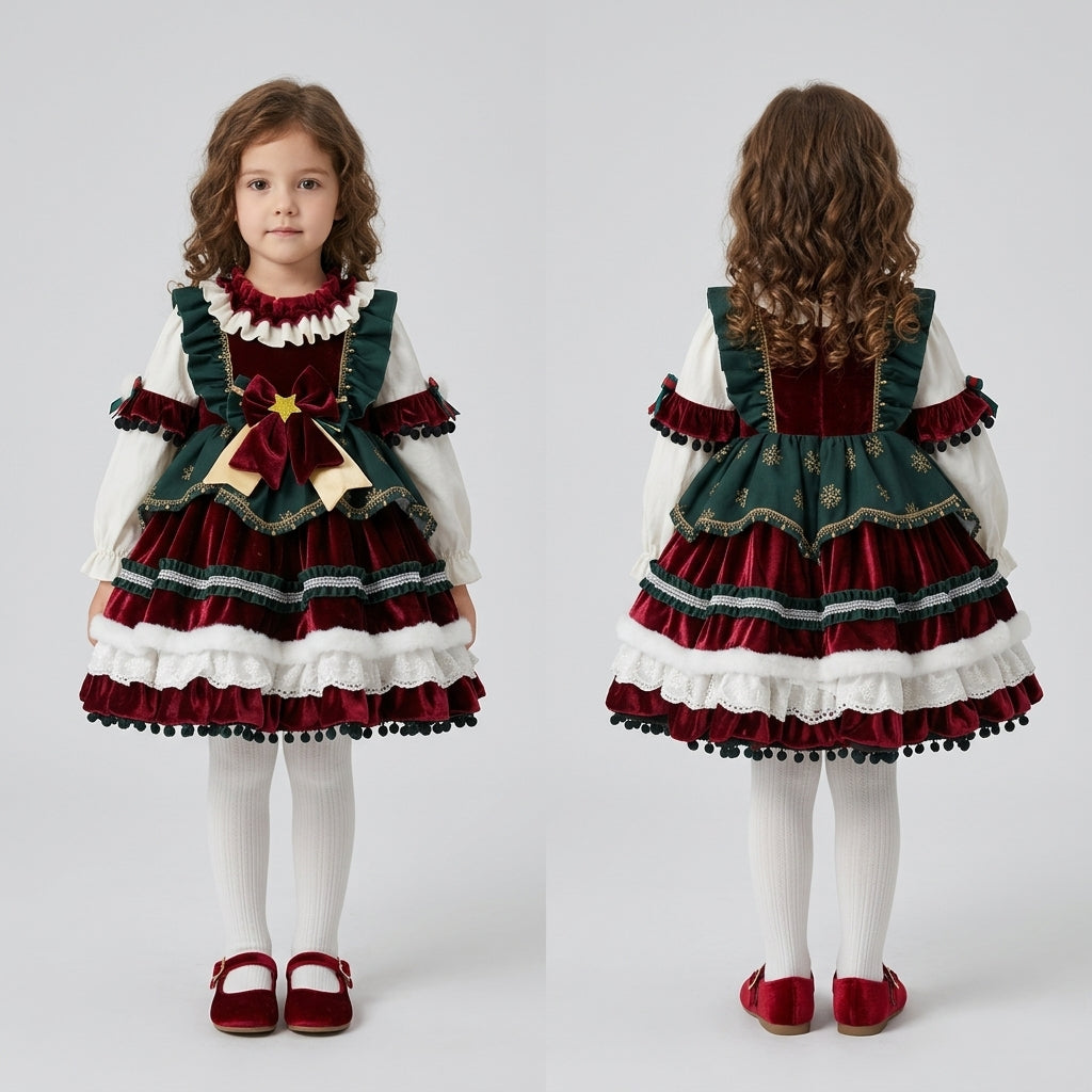 Deluxe Girls Christmas Lolita Princess Dress