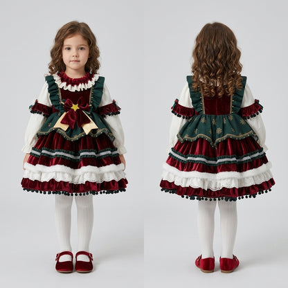 Deluxe Girls Christmas Lolita Princess Dress