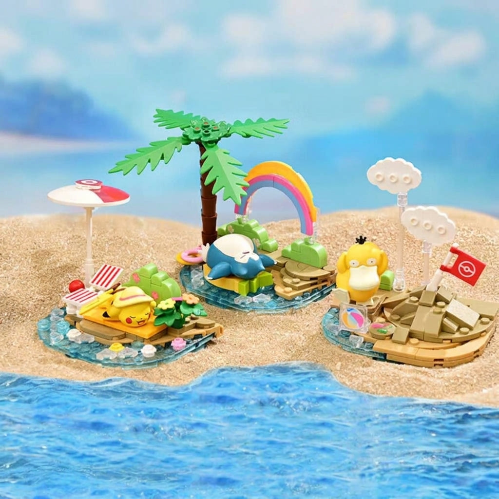 Keeppley Pokémon Building Blocks Scene Set - Vacation Diorama Mini Bricks Toy Kit