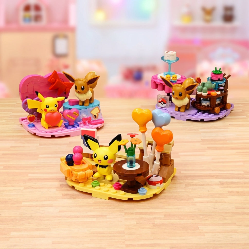 Keeppley Pokémon Building Blocks Scene Set - Vacation Diorama Mini Bricks Toy Kit