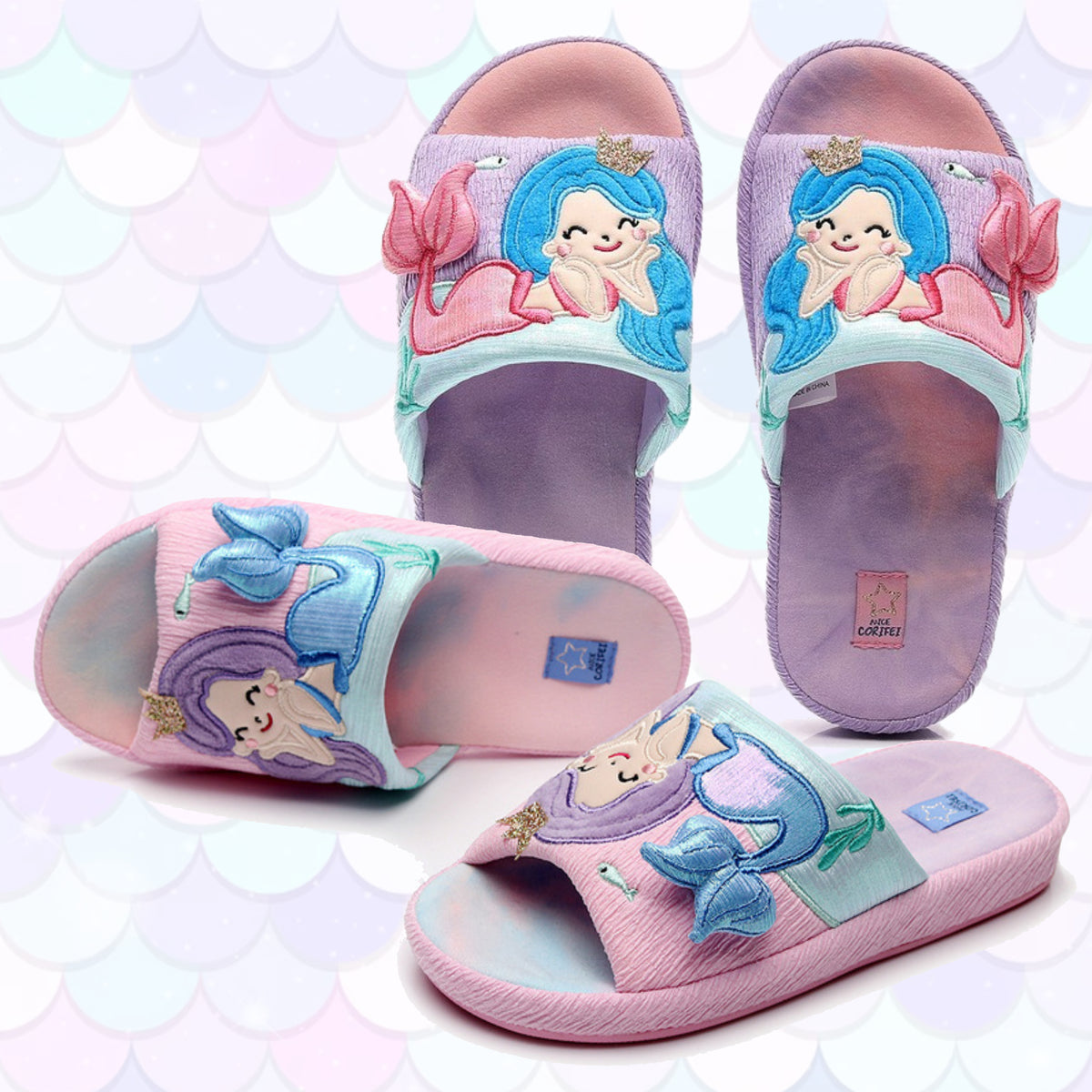 Children's Adorable Mermaid Home Slippers