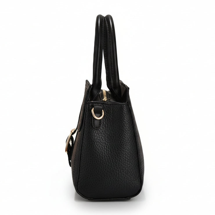 Linear Buckle Satchel Crossbody Bag / Handbag with Pouch