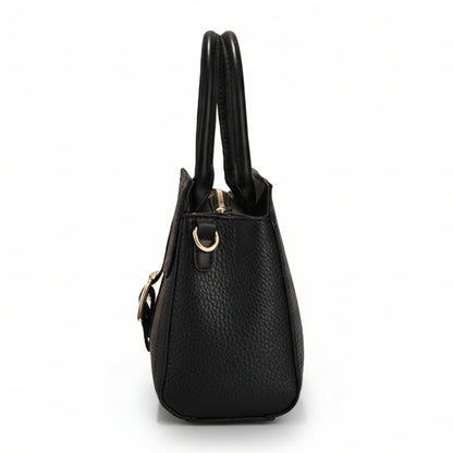 Linear Buckle Satchel Crossbody Bag / Handbag with Pouch