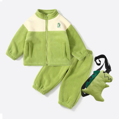 Little Boys' Dino 3-Piece Fleece Tracksuit Set