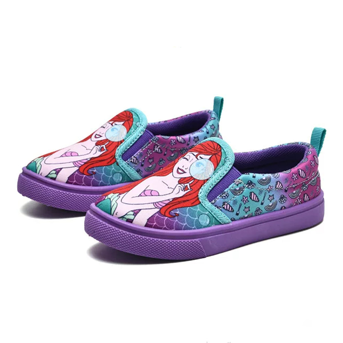 Disney Princess Ariel Girls' Slip-On Canvas Shoes