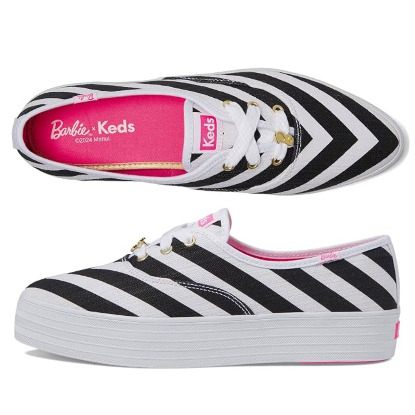 Barbie x Keds Women's Point Striped Platform Sneakers