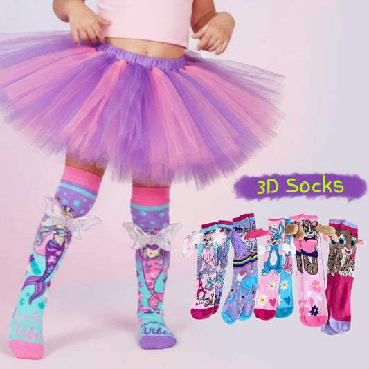 Children's Vibrant 3D Knee-High Crazy Socks