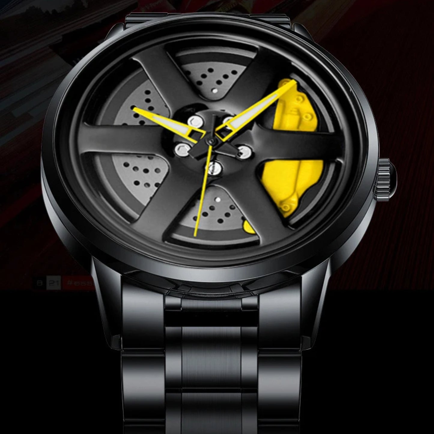 Radial Caliper X Matt Black Quartz Wristwatch
