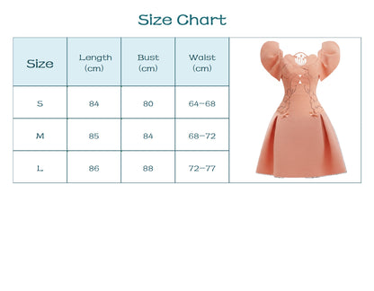 Bloom Retro Puff Sleeve Mini Dress