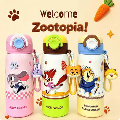 Zootopia Kids Insulated Stainless Steel Water Bottle with Charm