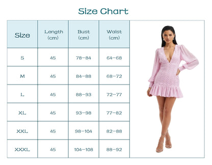 Sassy Long Lantern Sleeves Slimming Mini Dress
