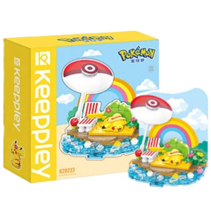 Keeppley Pokémon Building Blocks Scene Set - Vacation Diorama Mini Bricks Toy Kit