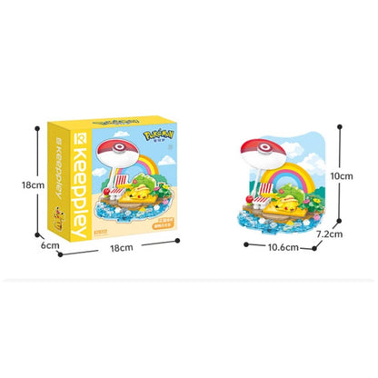 Keeppley Pokémon Building Blocks Scene Set - Vacation Diorama Mini Bricks Toy Kit