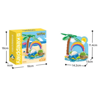 Keeppley Pokémon Building Blocks Scene Set - Vacation Diorama Mini Bricks Toy Kit