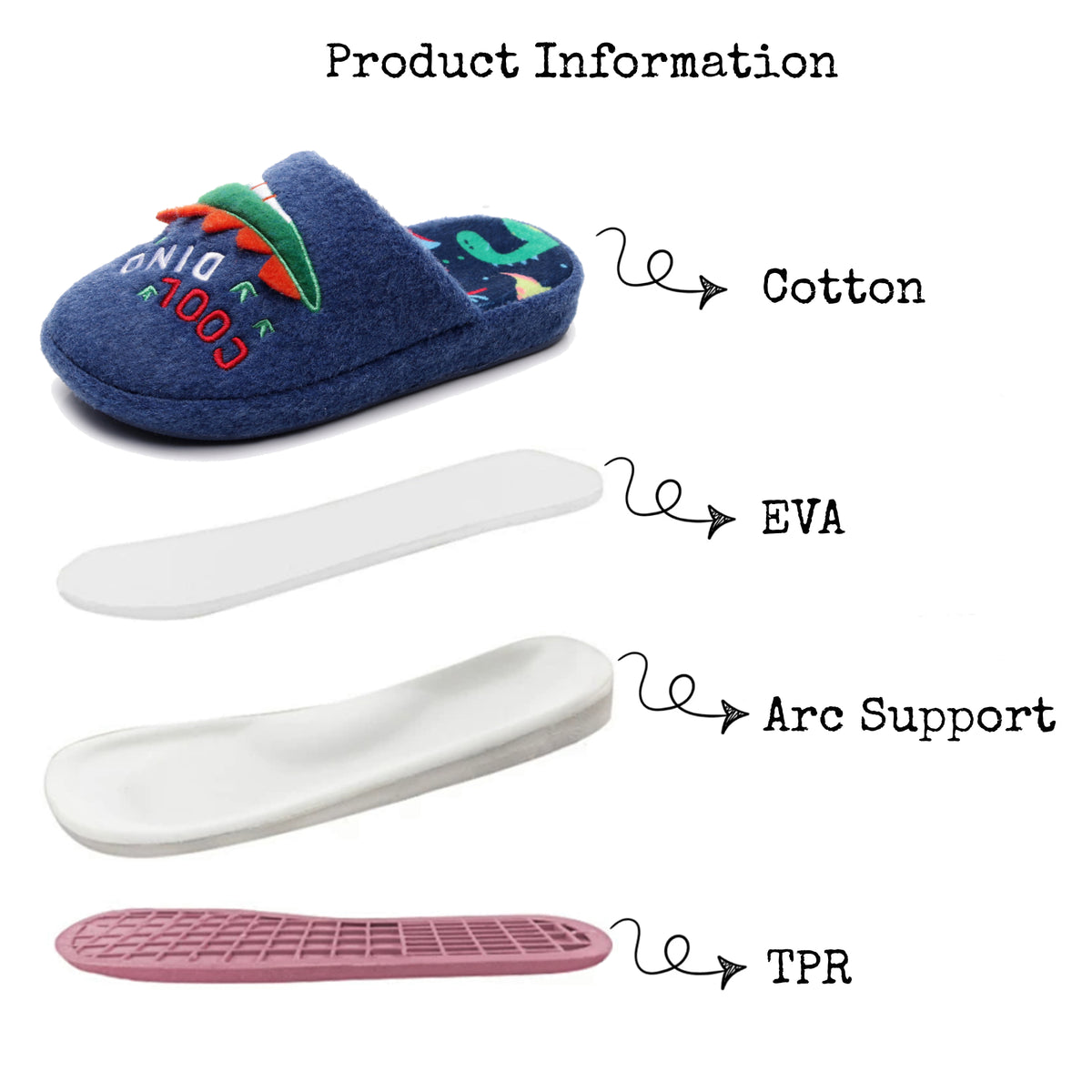 Children's Dino-Mite Closed-Toe Home Slippers