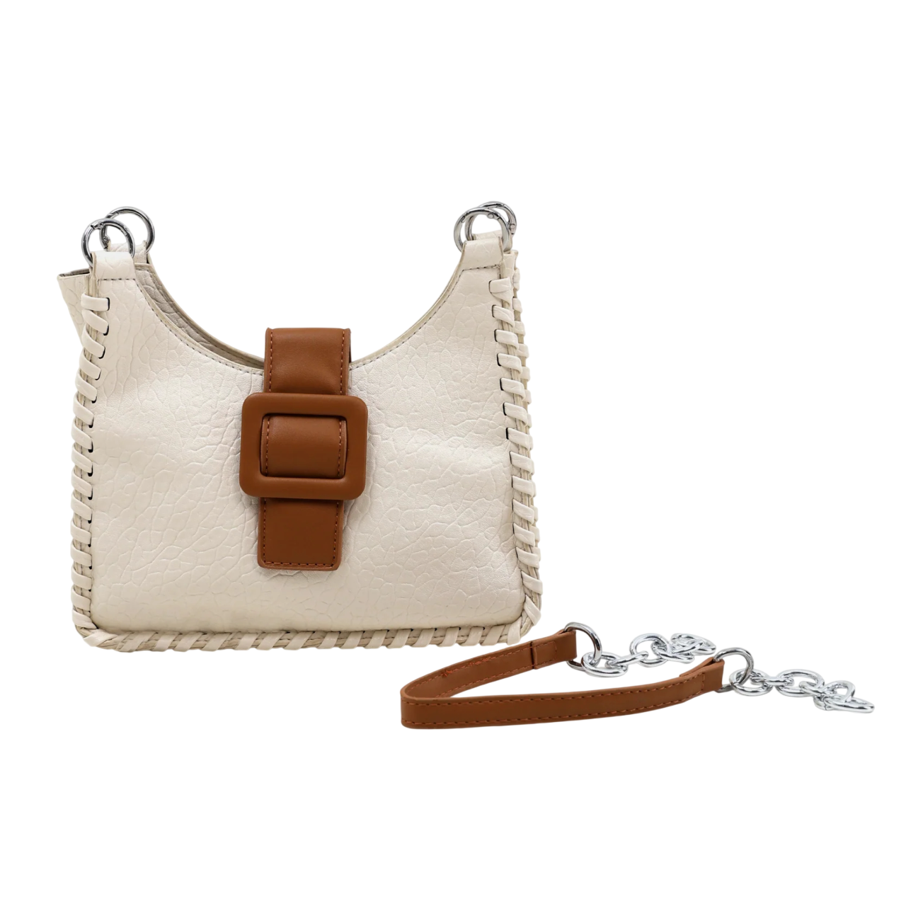 Buckle Bucket Shoulder Bag