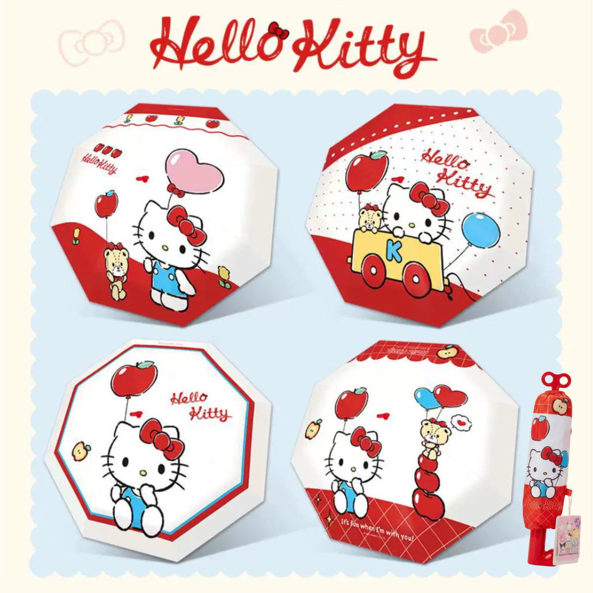 Hello Kitty Red Folding Boot Umbrella