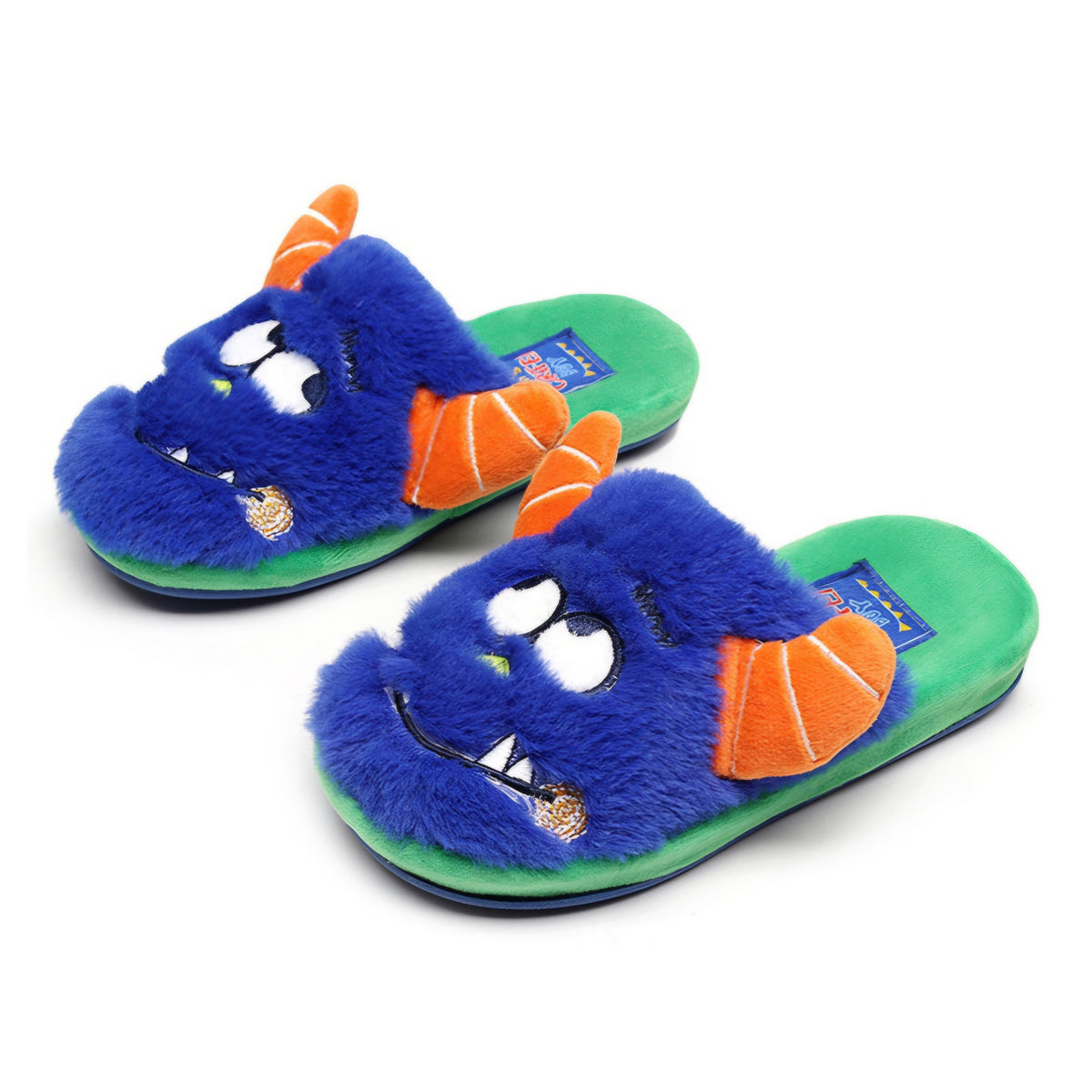 Children's Cozy Monster Closed-Toe Home Slippers