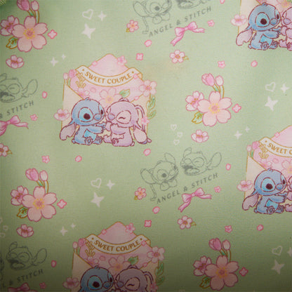 Loungefly x Disney Stitch & Angel Cherry Blossom Heart Mini Backpack