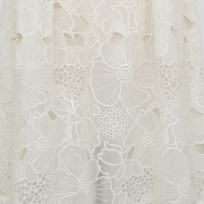 First Love Embroidered Apricot Midi Dress