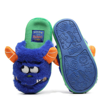 Children's Cozy Monster Closed-Toe Home Slippers