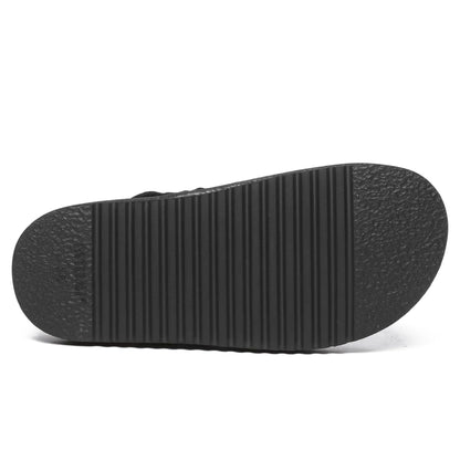 Women's Mulleus Cowhide Platform Sandals - Black