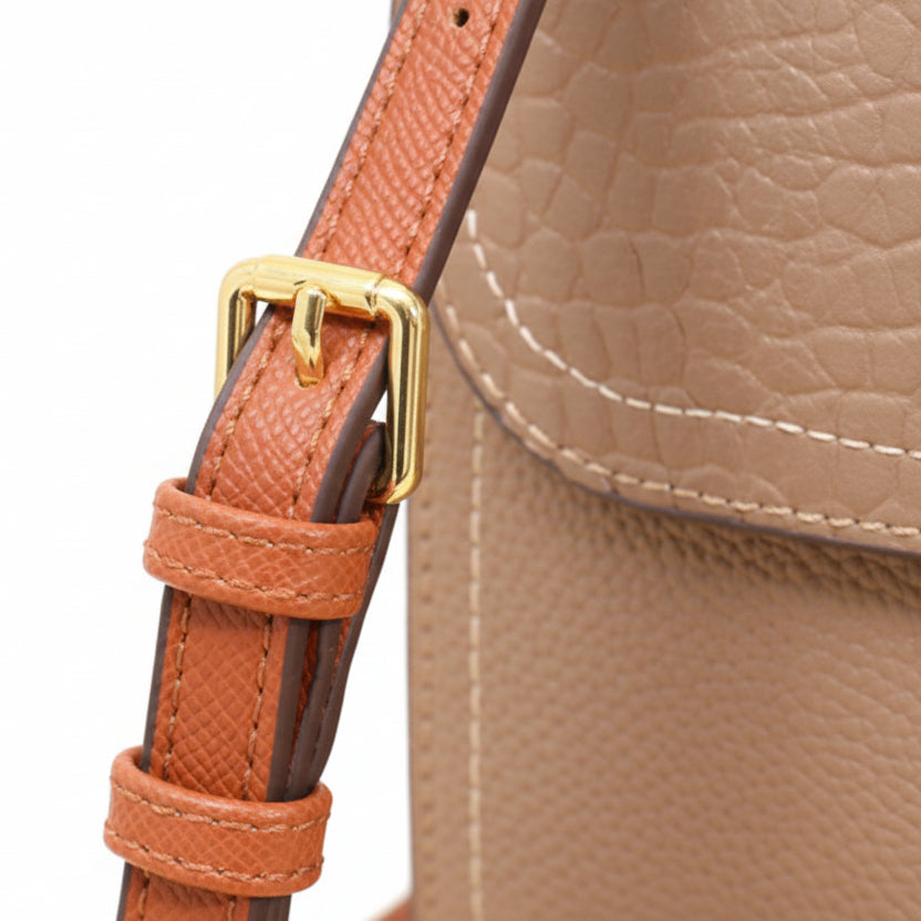 Patterned Linear Buckle Satchel Shoulder / Crossbody Bag