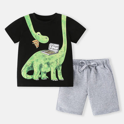 Boys Cute Cartoon Summer 2-Piece Outfit Set