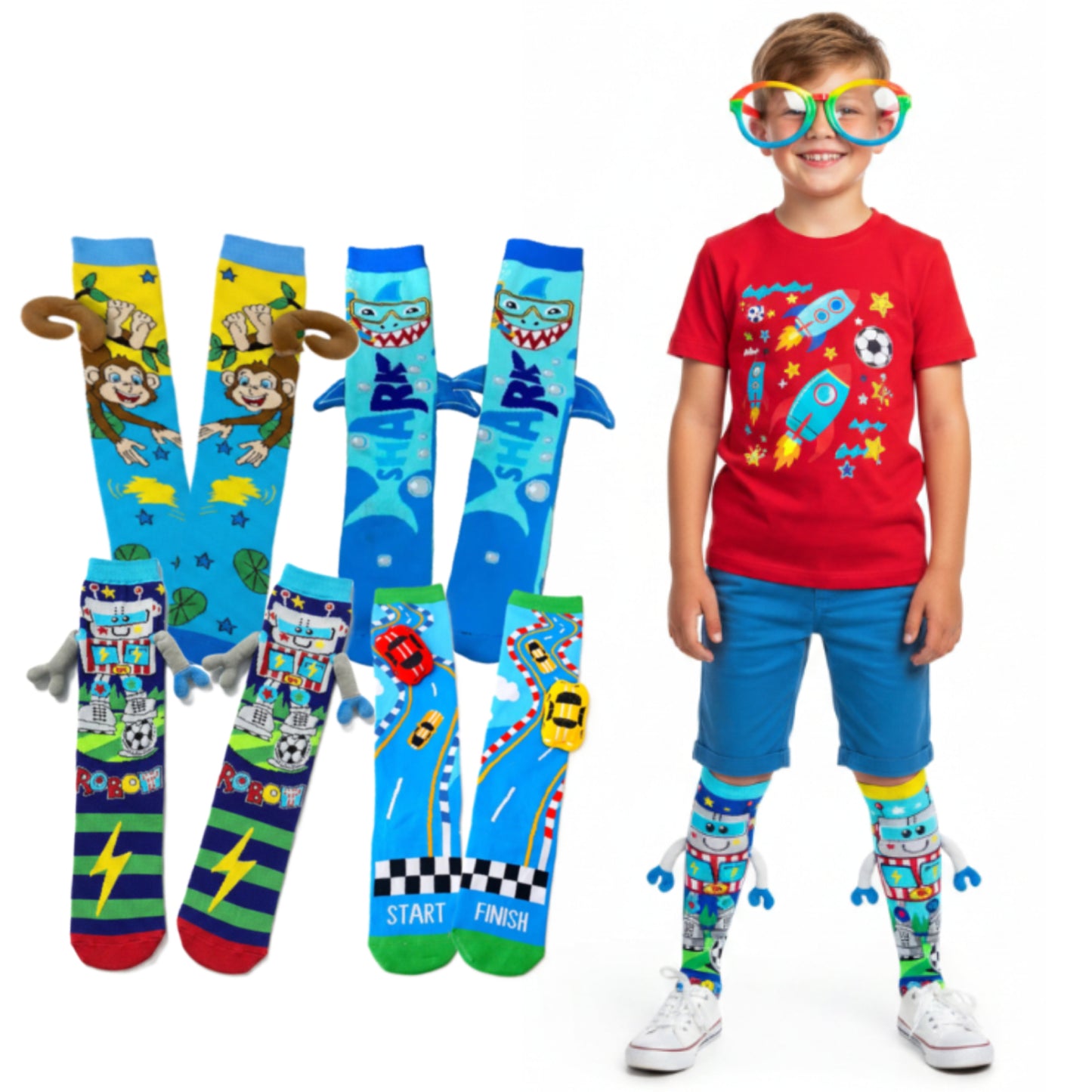 Boy's Cute 3D Knee-High Crazy Socks