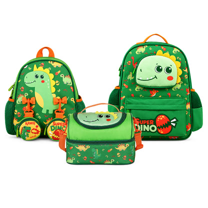 Supercute Super Dino School Backpack & Lunch Bag Set