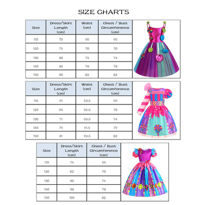 Girls Candyland Lollipop Princess Dress Set