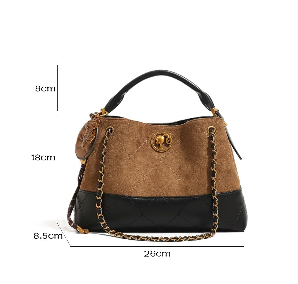 Barbie | Quilted Suede Bucket Bag