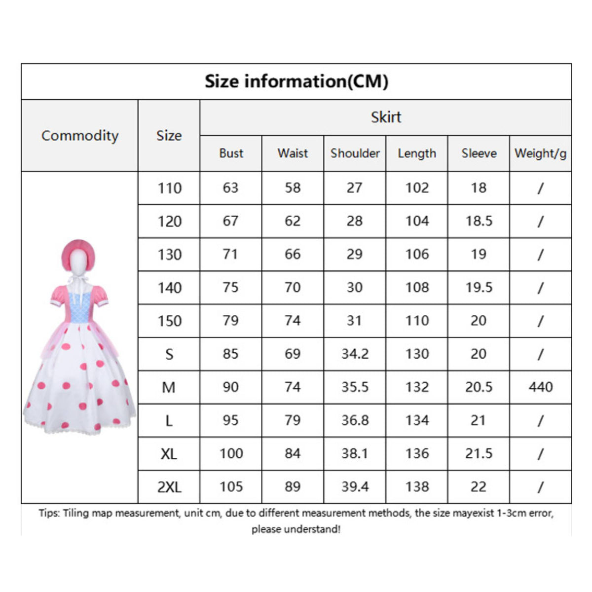 Female Bo Peep Dress Costume (Shepherdess)