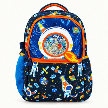 2-Piece Kids 3D Space Adventure Large Backpack & Duffel Bag Travel Set