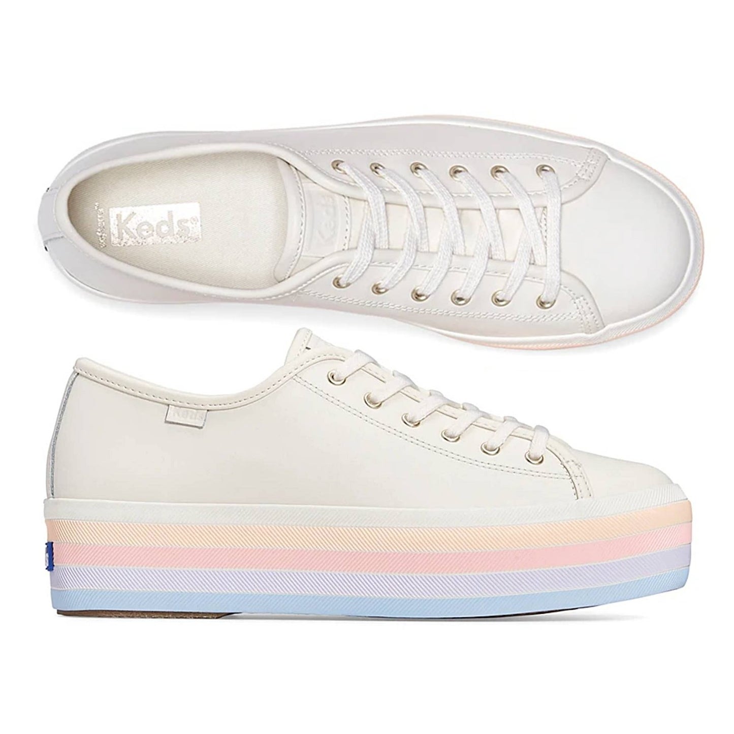 Keds Triple Up Leather Multi Stripe Foxing