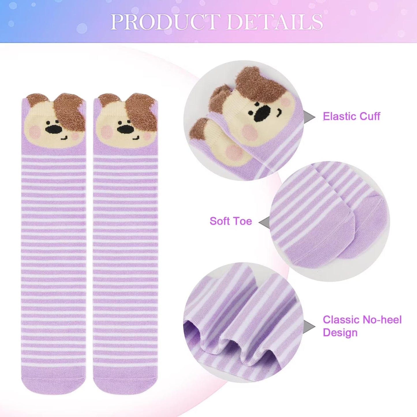 Girls' Cute Animal Knee-High Crazy Socks