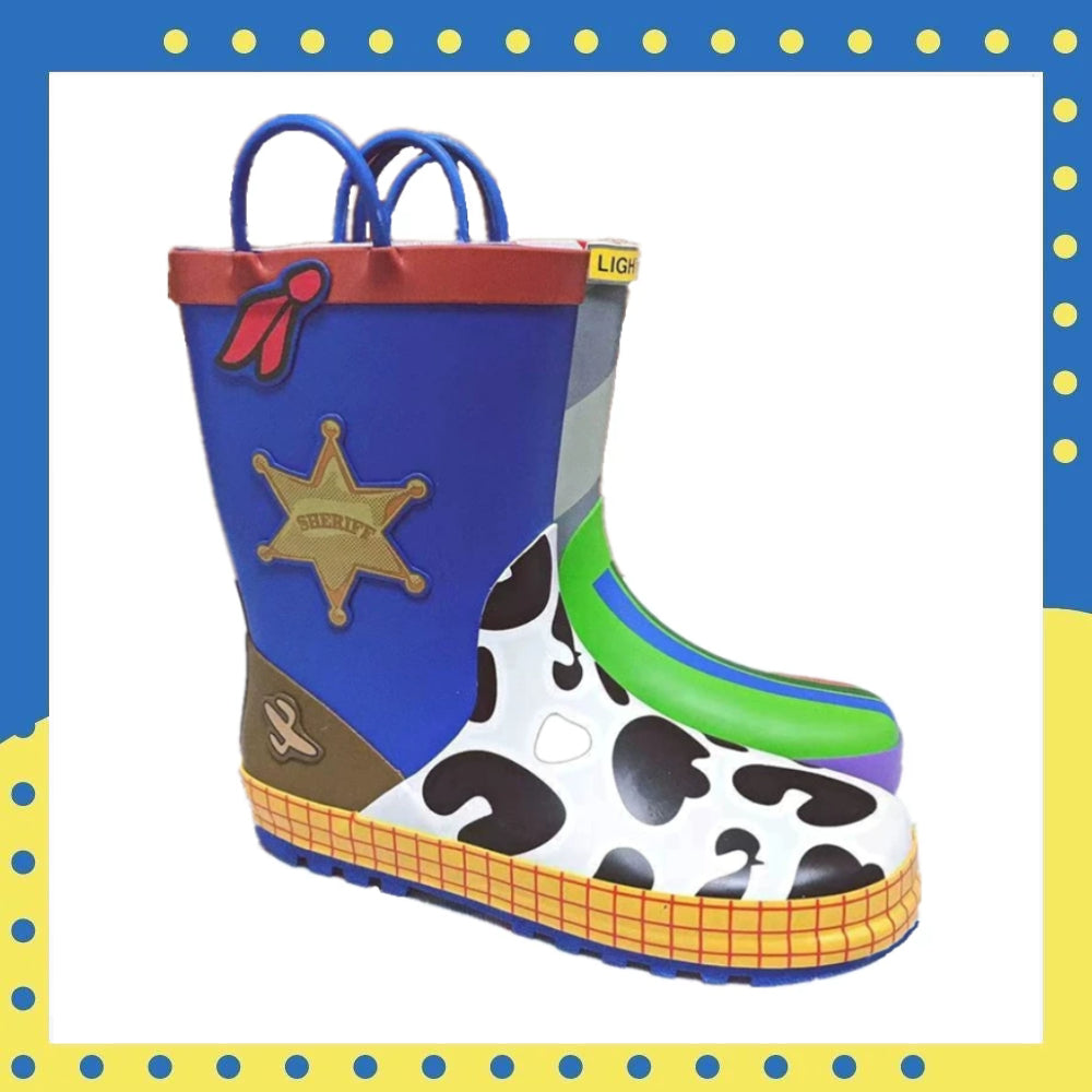 Disney Pixar Toy Story Kids Mismatched Rain Boots with Easy-Pull Handles