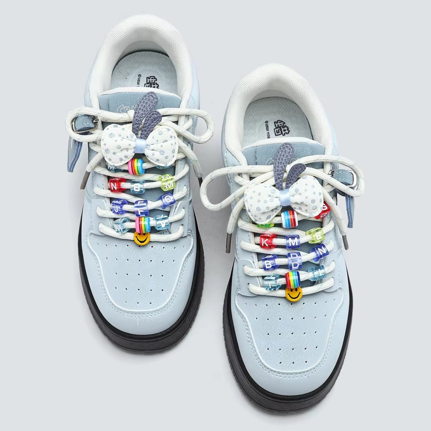 Crayon Shin-Chan Collaboration Mismatched Pastel Platform Sneakers