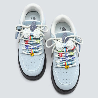 Crayon Shin-Chan Collaboration Mismatched Pastel Platform Sneakers