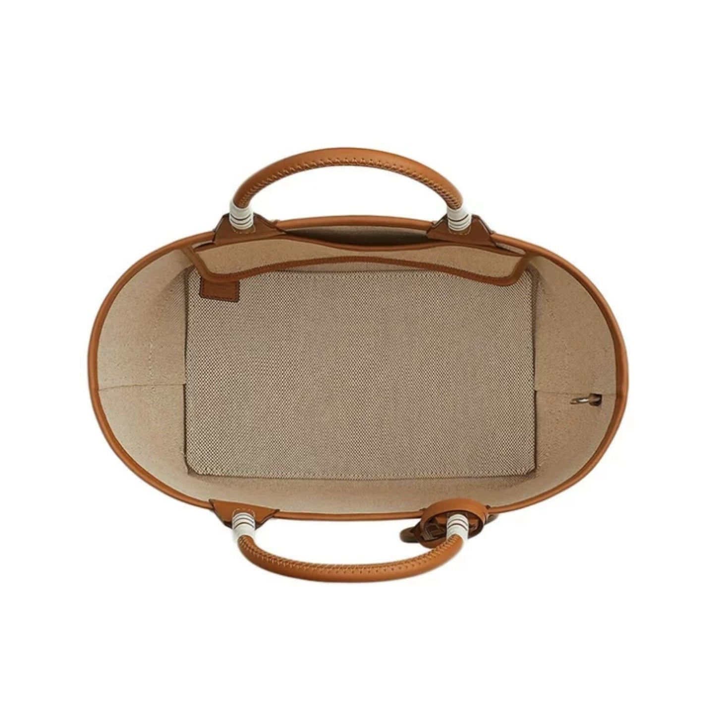 Women's Elegant Canvas Tote Bag - Stirrup Brown