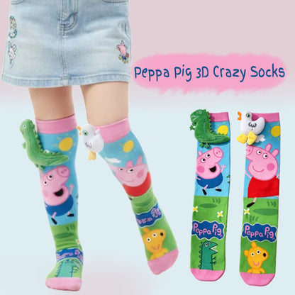 Peppa Pig Knee-High Mismatched 3D Crazy Socks