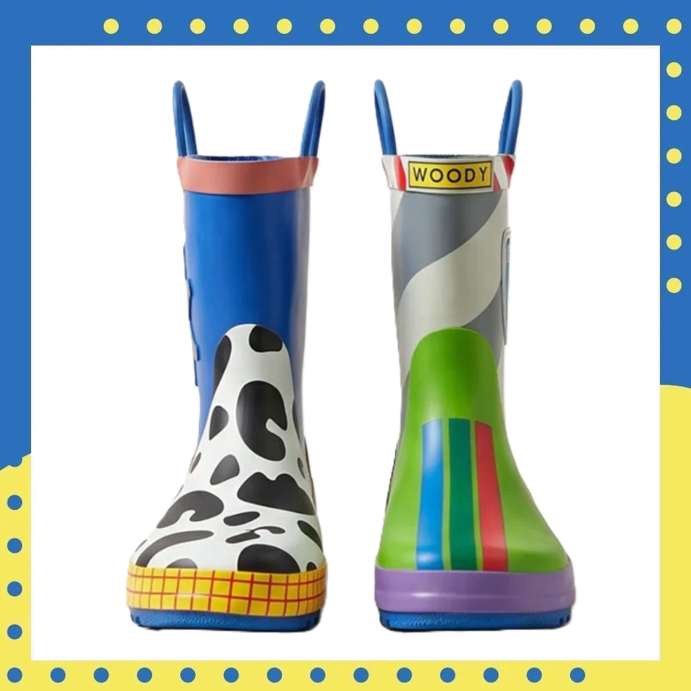 Disney Pixar Toy Story Kids Mismatched Rain Boots with Easy-Pull Handles