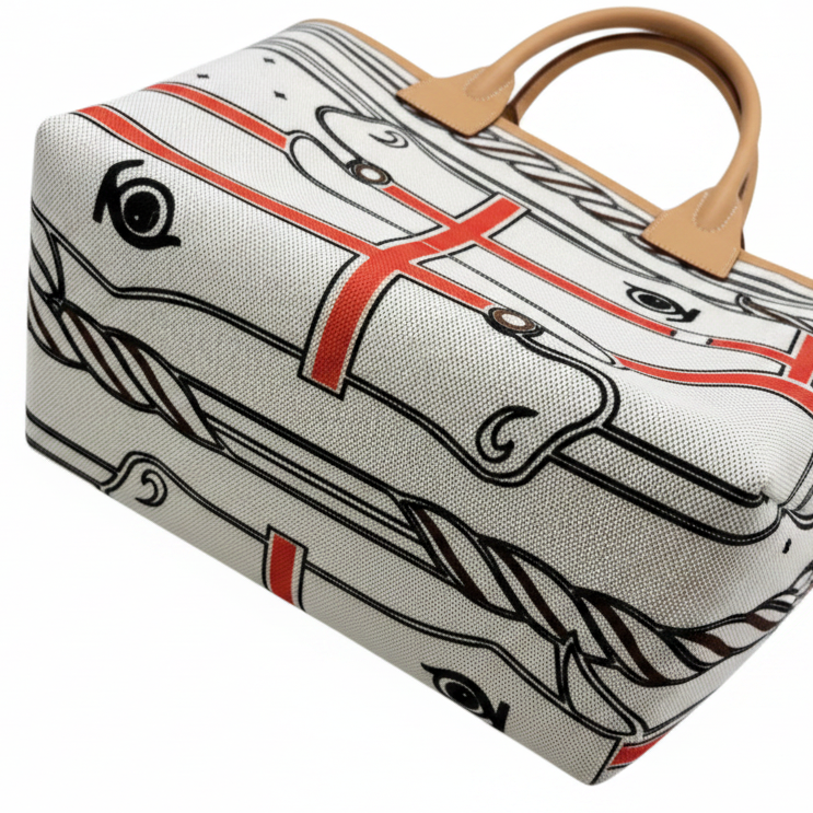 Women's Elegant Canvas Tote Bag - Swift Beige